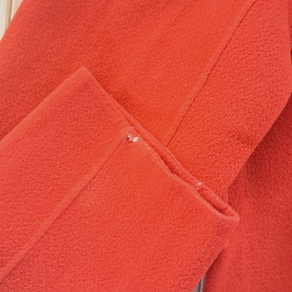 Jones New York Wool Blend Classic Warm Red Wrap Belted Jacket Fleece Oversized - Picture 4 of 11
